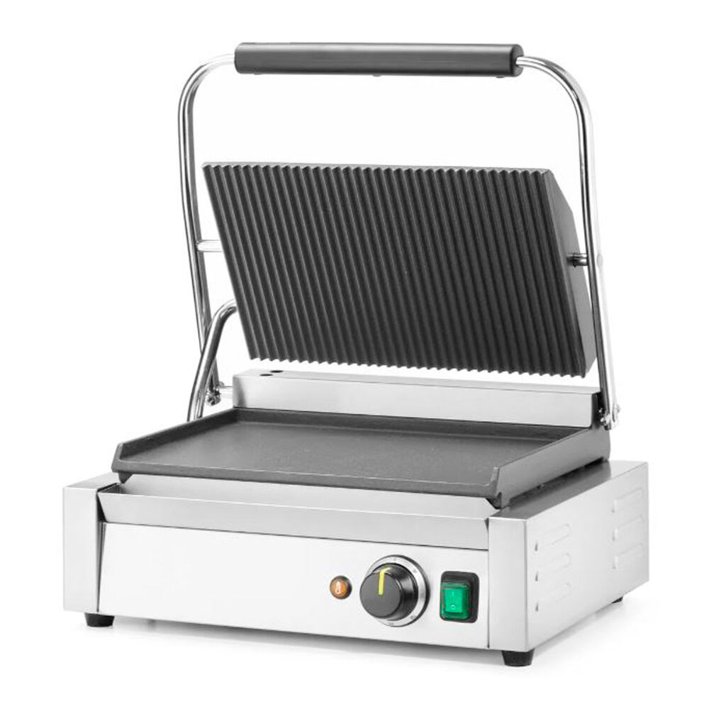 Panini grill Metos 340x230 mm slett/rifflet, enkel, 230V/1NPE/50Hz