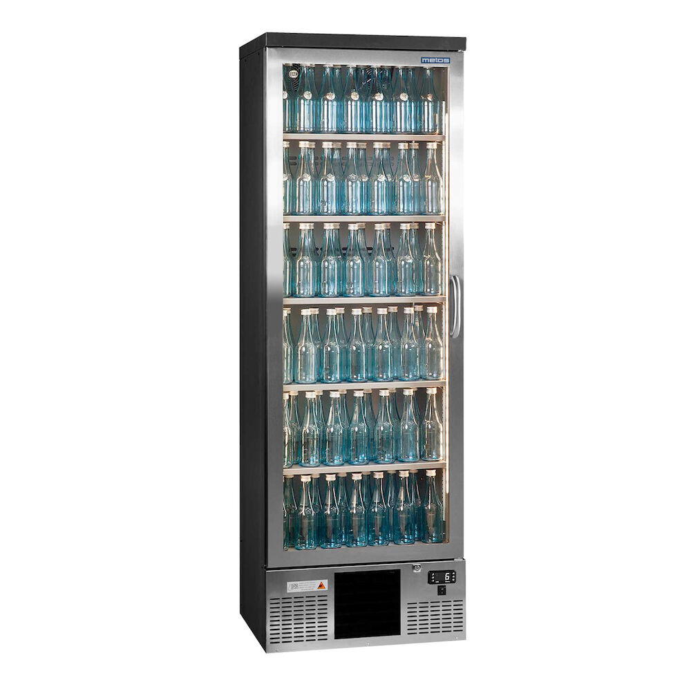 Barkjøleskap med glassdør Metos Maxiglass MG3/300LGCS, vensterhegsletdør
