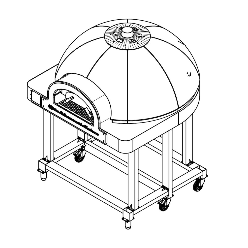 Stativ for Metos DOME pizzaovn med tippefunksjon